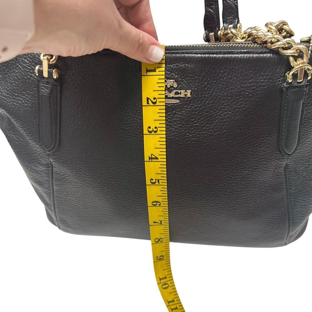 Coach Ava Leather Chain Tote Bag in Black with Gold Hardware - Picture 15 of 16